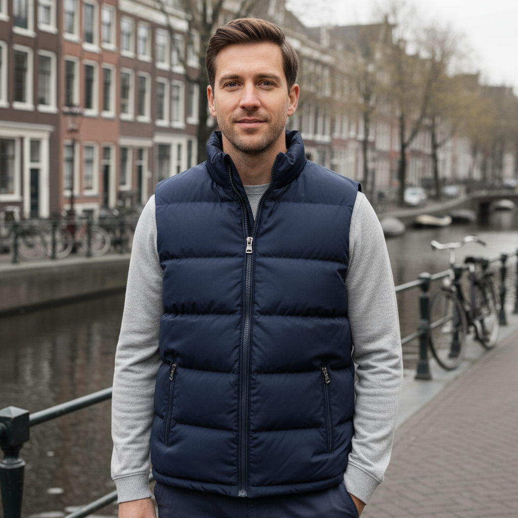 Adam – Heren Gewatteerde Bodywarmer | Waterafstotend en Comfortabel-Basser-Blauw-M-Basser
