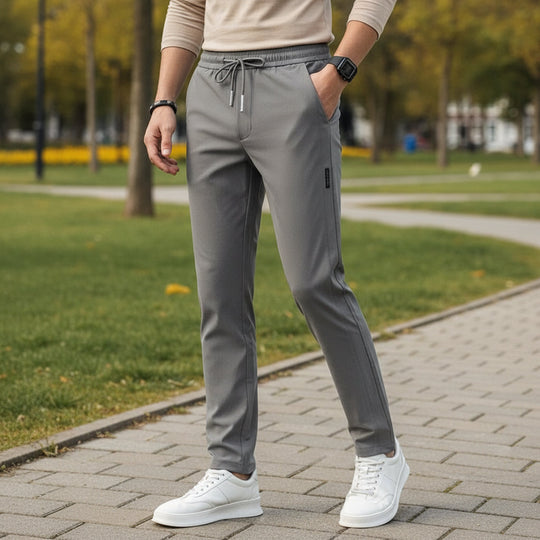 Alexander – Heren Chino Broek | Verzorgde Pasvorm en Tijdloos Design-Basser-Donkergrijs-M-Basser