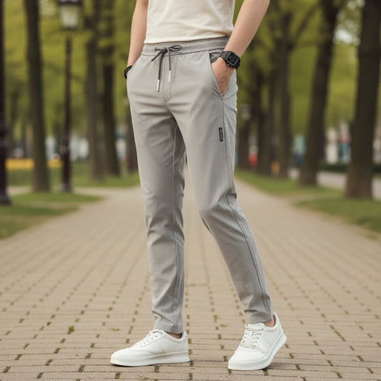 Alexander – Heren Chino Broek | Verzorgde Pasvorm en Tijdloos Design-Basser-Grijs-M-Basser