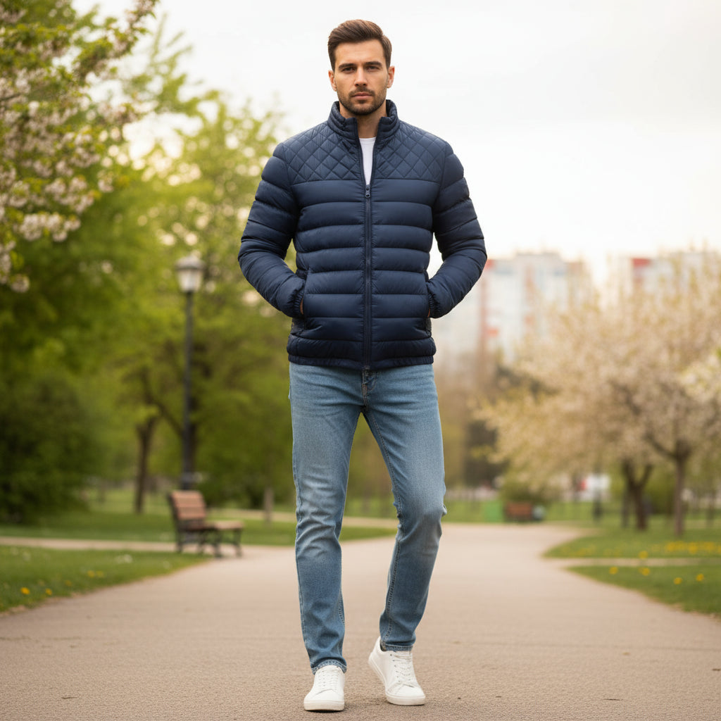 Arjen Heren Pufferjack | Waterdicht en Gevoerd-Basser-Donkerblauw-S-Basser