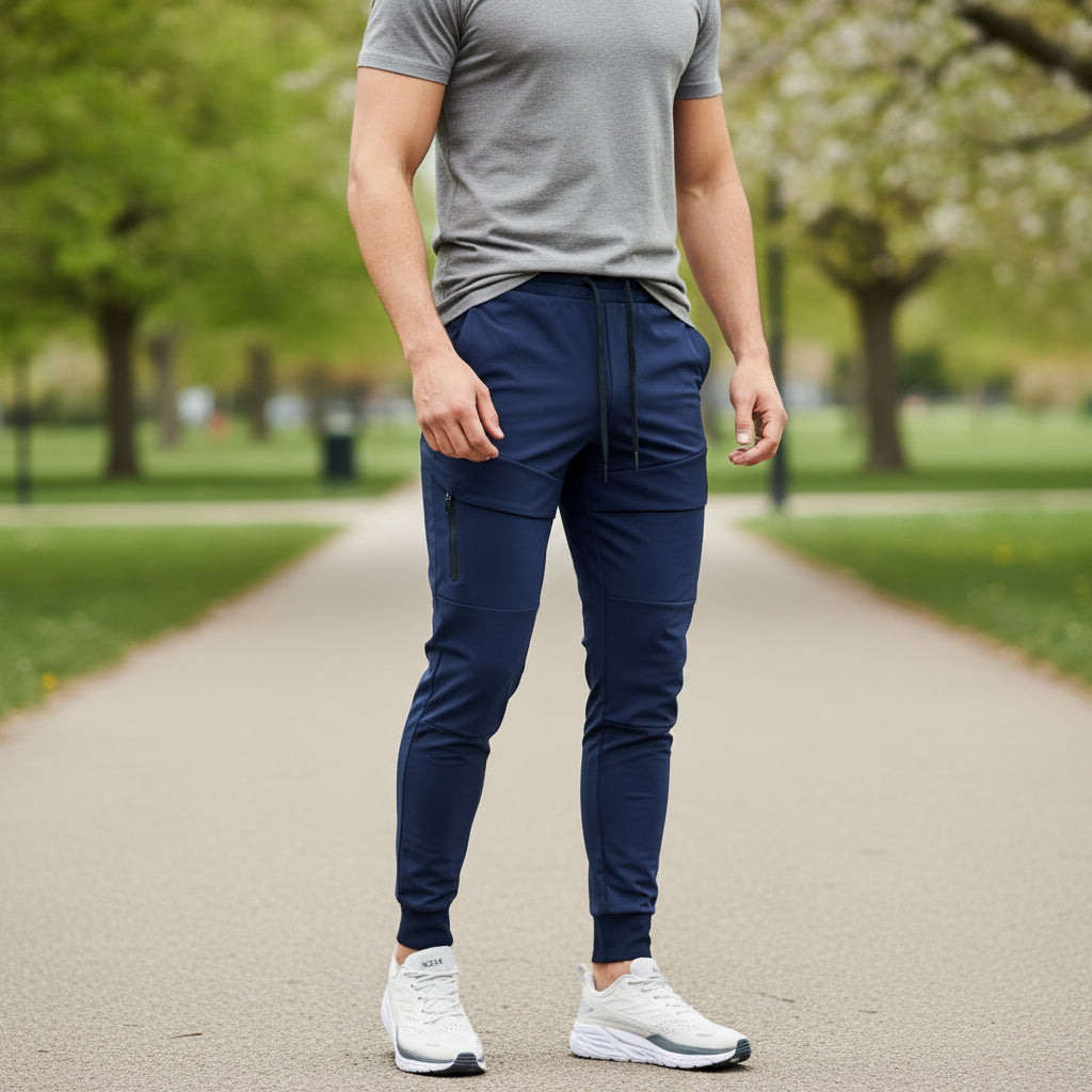 Arno Heren Joggingbroek | Slim Fit-Basser-Marineblauw-S-Basser