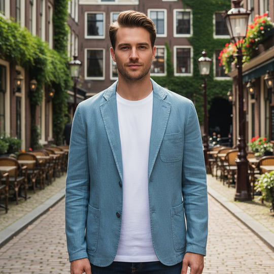 Basser - Heren Blazer | Lichtgewicht Ontwerp-Basser-Blauw-M-Basser