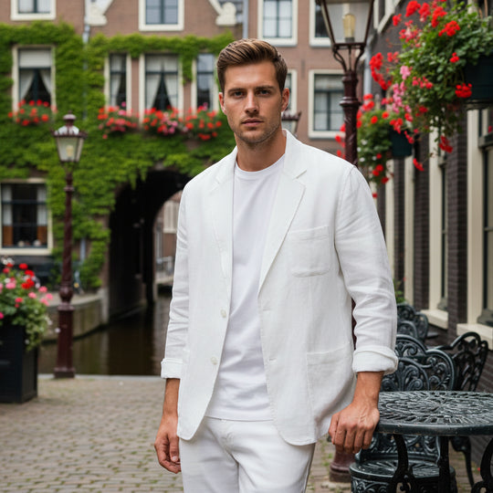 Basser - Heren Blazer | Lichtgewicht Ontwerp-Basser-Wit-M-Basser