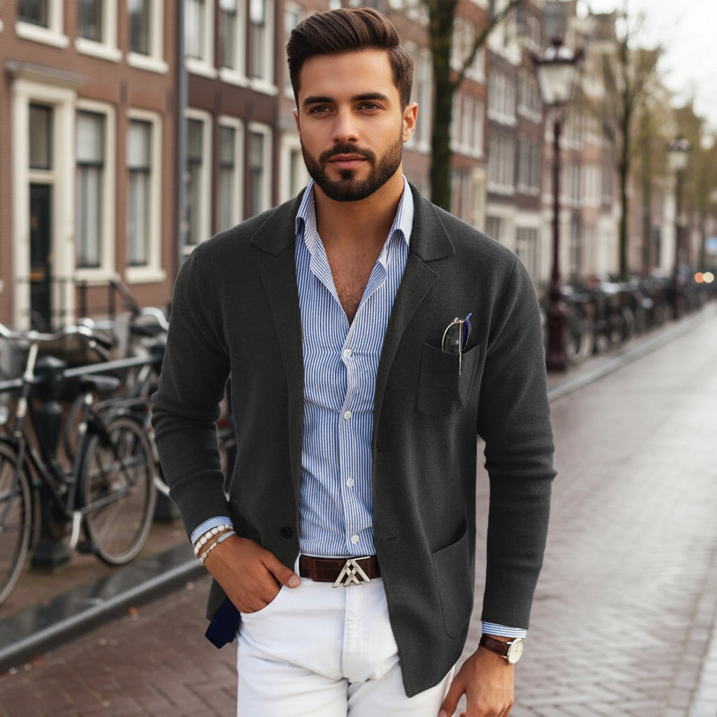 Basser - Heren Blazer | Moderne Snit-Basser-Zwart-M-Basser