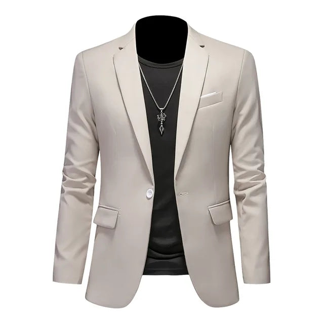 Basser - Heren Blazer | Slim Fit Zwart-Basser-Beige-M-Basser