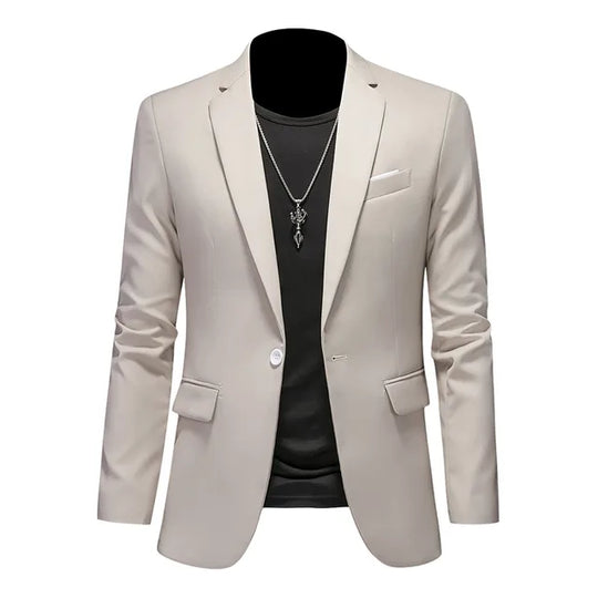 Basser - Heren Blazer | Slim Fit Zwart-Basser-Beige-M-Basser