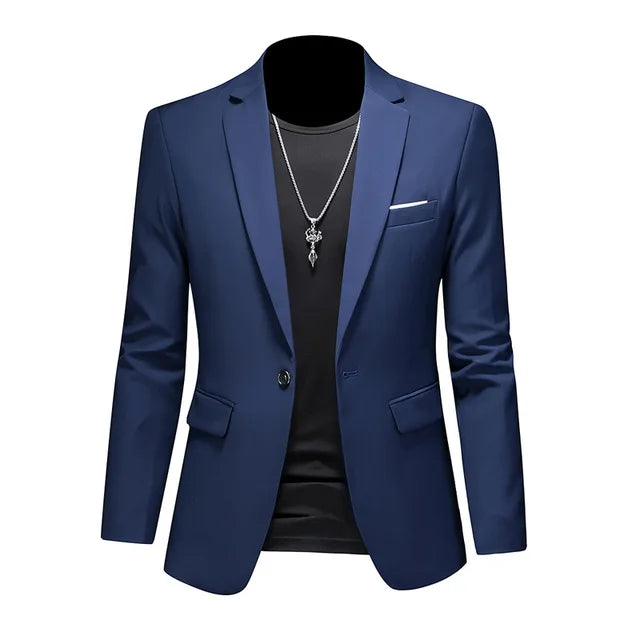 Basser - Heren Blazer | Slim Fit Zwart-Basser-Marineblauw-M-Basser
