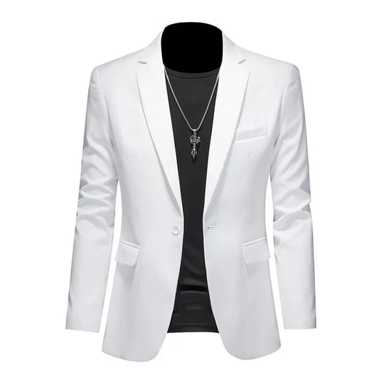 Basser - Heren Blazer | Slim Fit Zwart-Basser-Wit-M-Basser