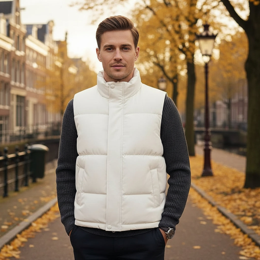 Basser - Heren Bodywarmer Zwart | Lichtgewicht Isolatie-Vesten-Basser-Wit-S-Basser