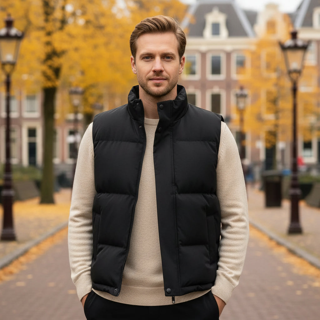 Basser - Heren Bodywarmer Zwart | Lichtgewicht Isolatie-Vesten-Basser-Zwart-S-Basser