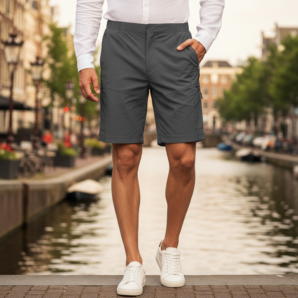Basser - Heren Broek | Elastische Tailleband-Basser-Donkergrijs-S-Basser