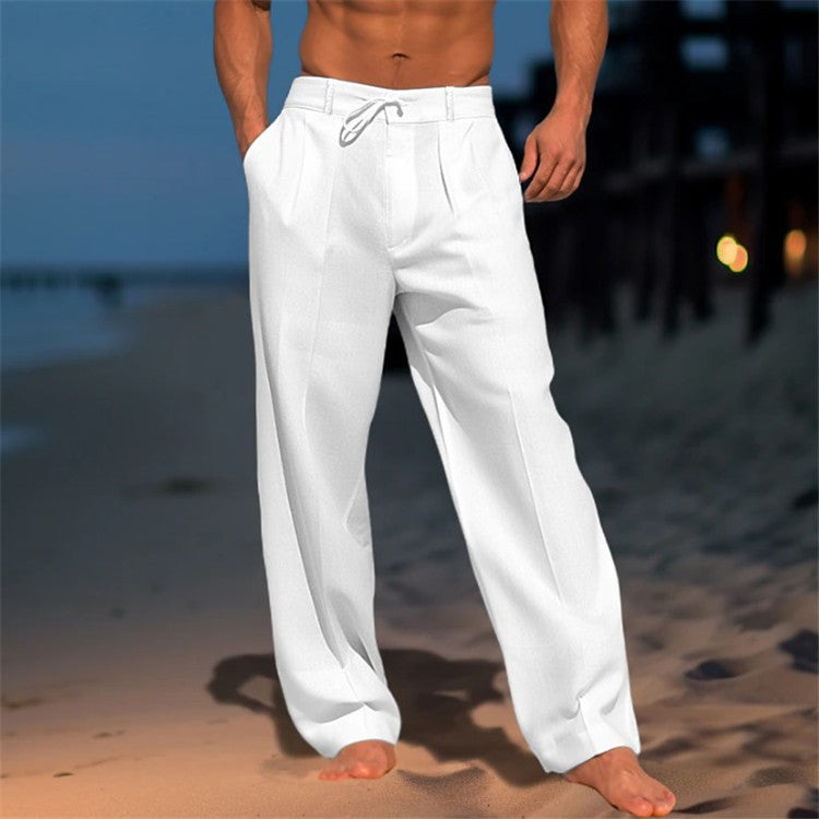 Basser - Heren Broek | Losse Pasvorm-Basser-Wit-S-Basser