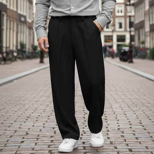 Basser - Heren Broek | Nette Slim Fit-Basser-Zwart-S-Basser