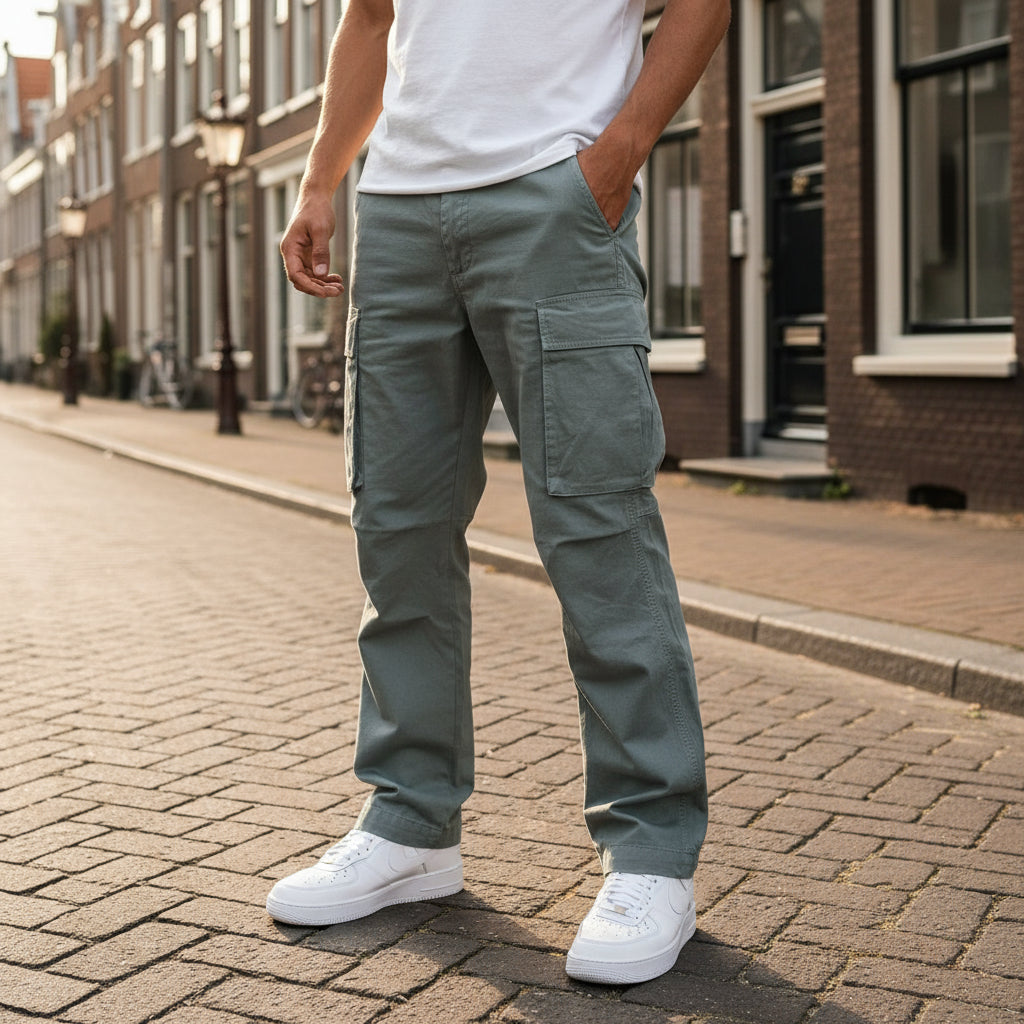 Basser - Heren Cargo Broek | Functioneel Design-Basser-Grijs-S-Basser