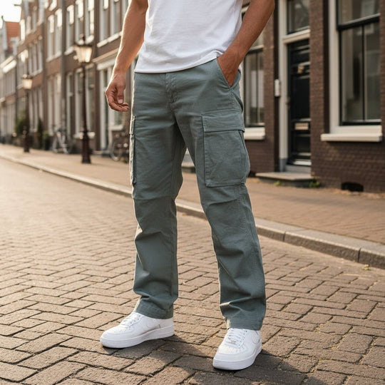 Basser - Heren Cargo Broek | Functioneel Design-Basser-Grijs-S-Basser