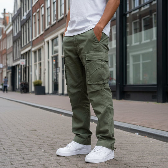 Basser - Heren Cargo Broek | Functioneel Design-Basser-Groen-S-Basser