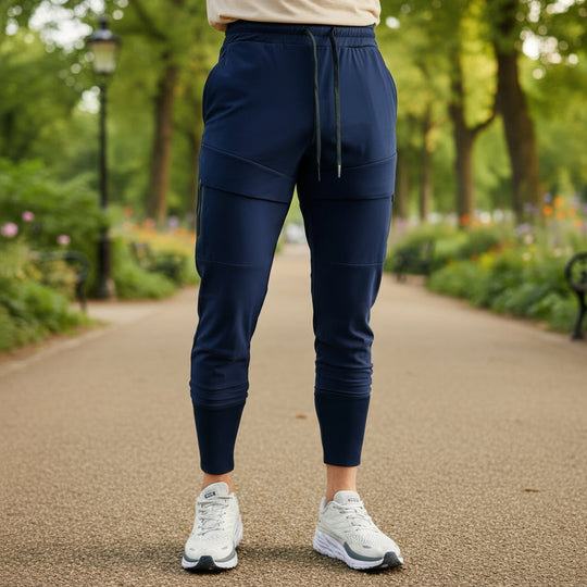 Basser - Heren Joggingbroek | Slanke Pasvorm-Basser-Marineblauw-S-Basser