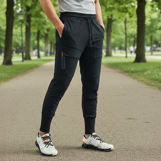 Basser - Heren Joggingbroek | Slanke Pasvorm-Basser-Zwart-S-Basser