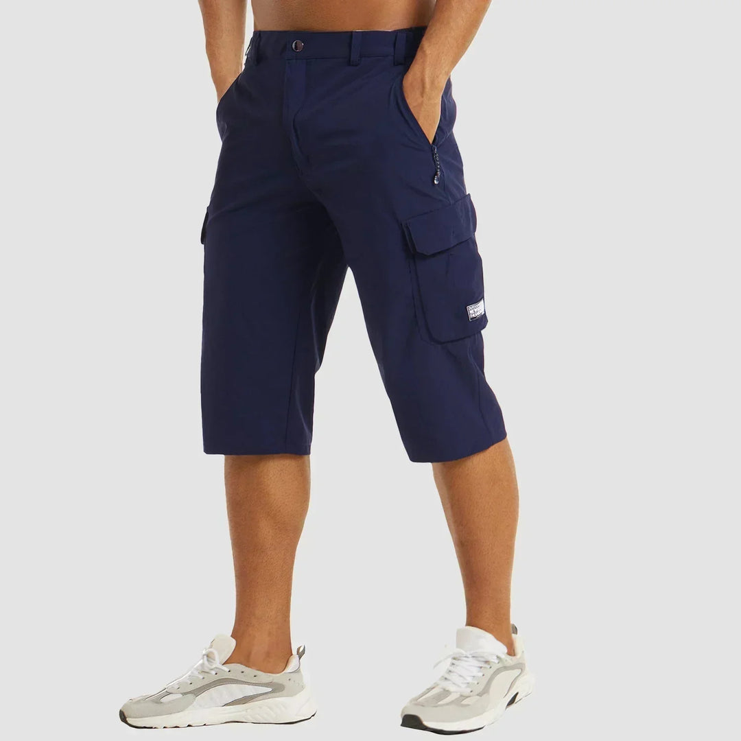 Basser - Heren Korte Broek | Cargo Design Met Meerdere Zakken-Basser-Donkerblauw-S-Basser