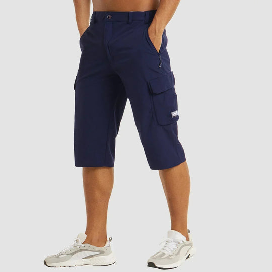 Basser - Heren Korte Broek | Cargo Design Met Meerdere Zakken-Basser-Donkerblauw-S-Basser
