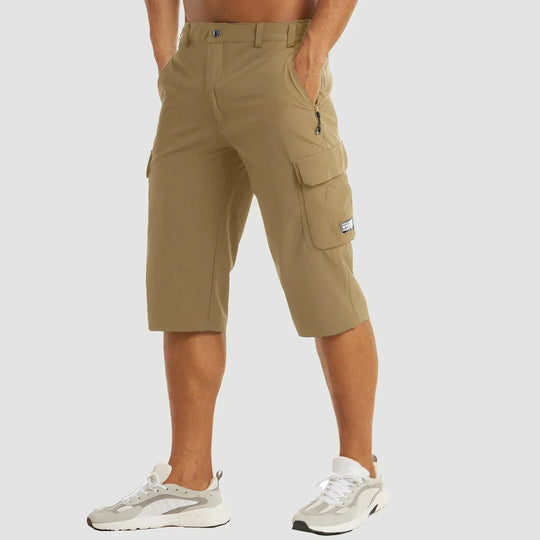 Basser - Heren Korte Broek | Cargo Design Met Meerdere Zakken-Basser-Khaki-S-Basser