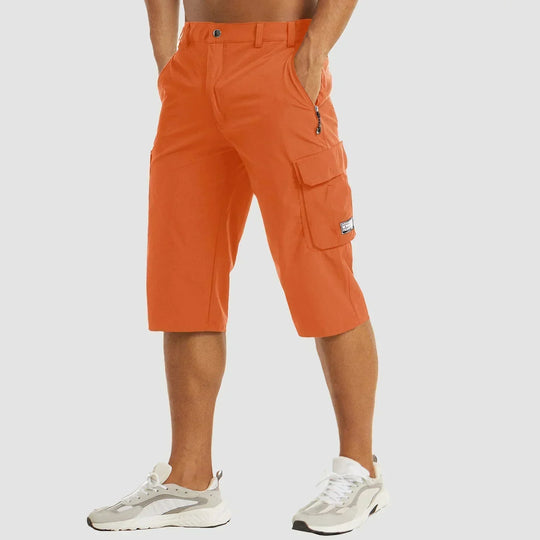 Basser - Heren Korte Broek | Cargo Design Met Meerdere Zakken-Basser-Oranje-S-Basser