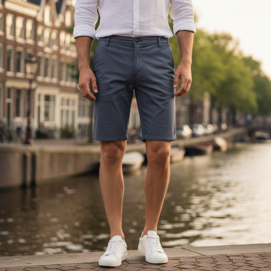 Basser - Heren Korte Broek | Slim Fit-Basser-Grijs-M-Basser