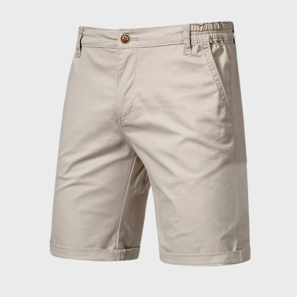 Basser - Heren Korte Broek | Slim Fit-Basser-Khaki-M-Basser