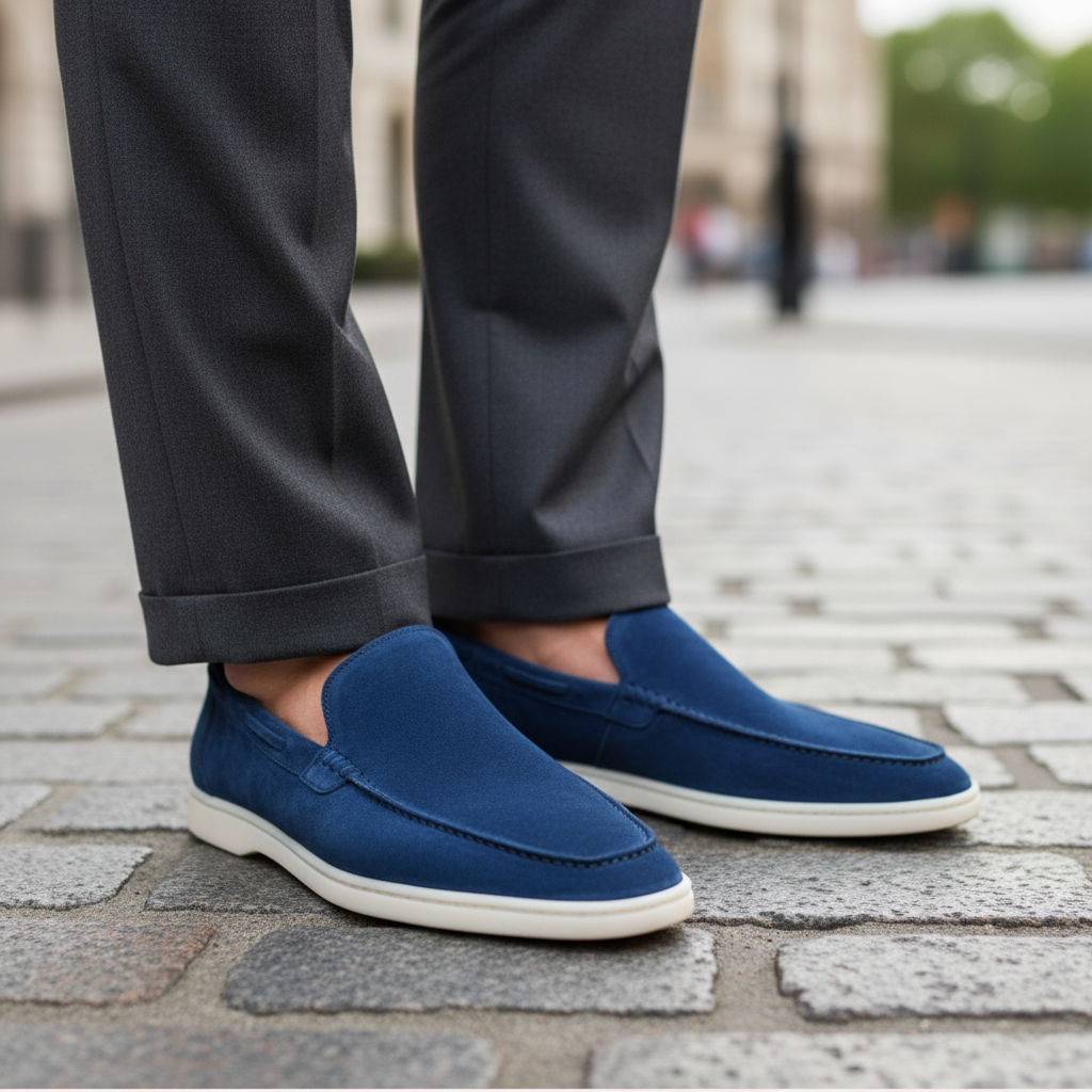 Basser - Heren Loafers | Zachte Slip-On-Basser-Donkerblauw-6-Basser