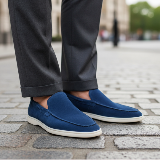 Basser - Heren Loafers | Zachte Slip-On-Basser-Donkerblauw-6-Basser