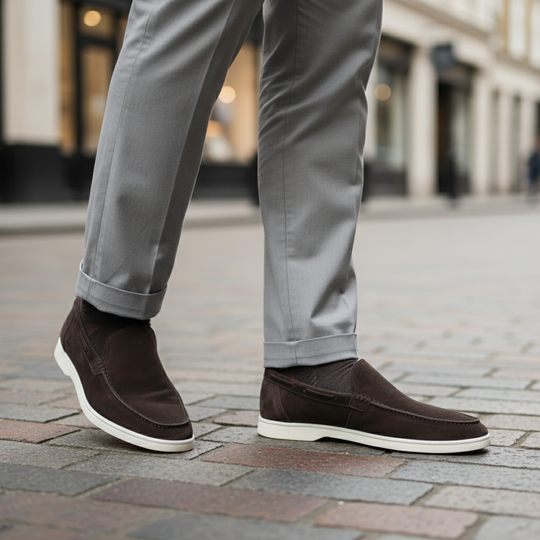 Basser - Heren Loafers | Zachte Slip-On-Basser-Donkerbruin-6-Basser