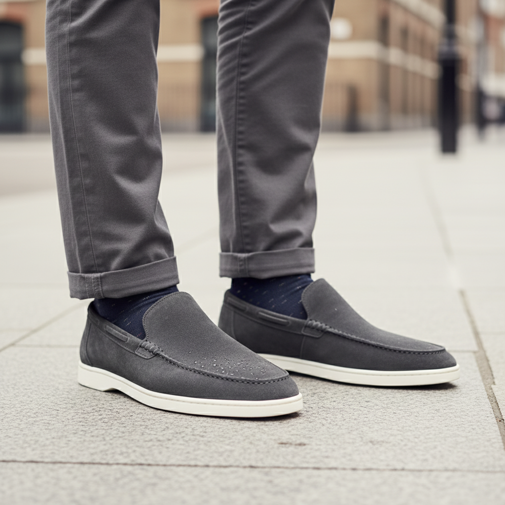 Basser - Heren Loafers | Zachte Slip-On-Basser-Donkergrijs-6-Basser