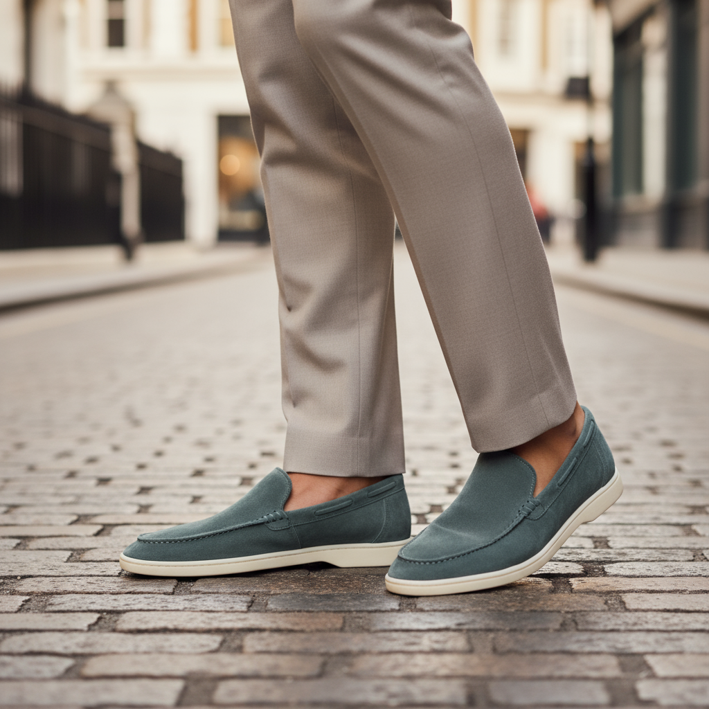 Basser - Heren Loafers | Zachte Slip-On-Basser-Turquoise-6-Basser