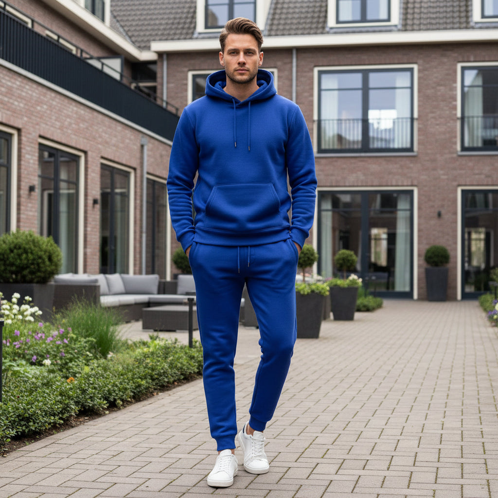 Basser - Heren Lounge Set | Moderne Pasvorm-Basser-Blauw-S-Basser