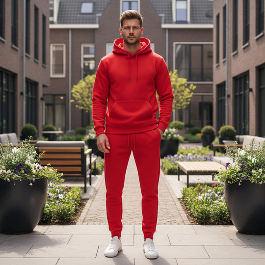 Basser - Heren Lounge Set | Moderne Pasvorm-Basser-Rood-S-Basser
