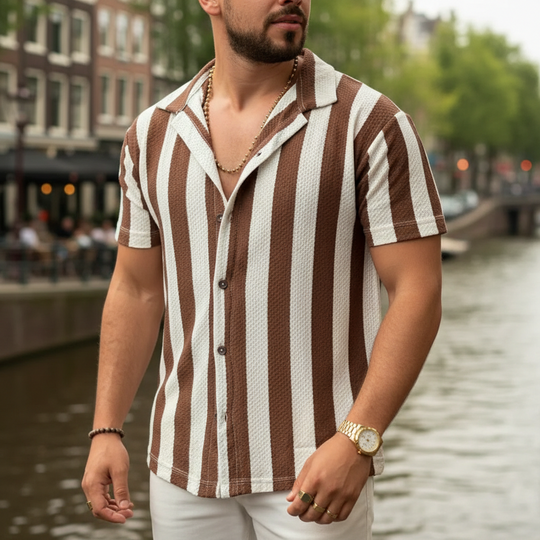 Basser - Heren Overhemd | Ademend Design-Basser-Bruin-S-Basser