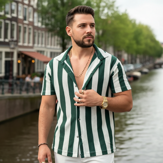 Basser - Heren Overhemd | Ademend Design-Basser-Groen-S-Basser
