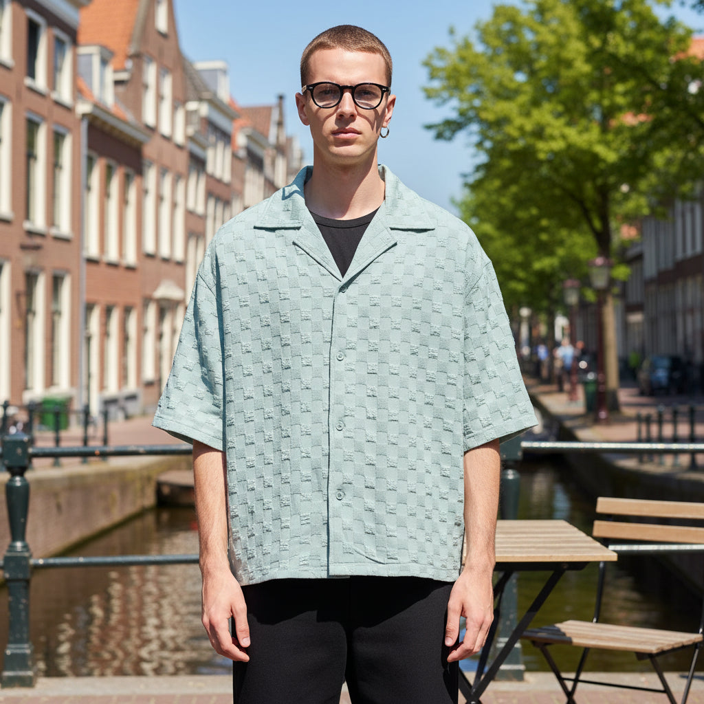 Basser - Heren Overhemd | Oversized Fit-Basser-Lichtblauw-S-Basser