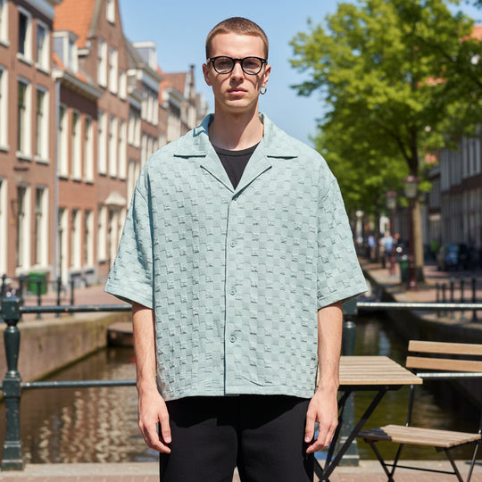 Basser - Heren Overhemd | Oversized Fit-Basser-Lichtblauw-S-Basser
