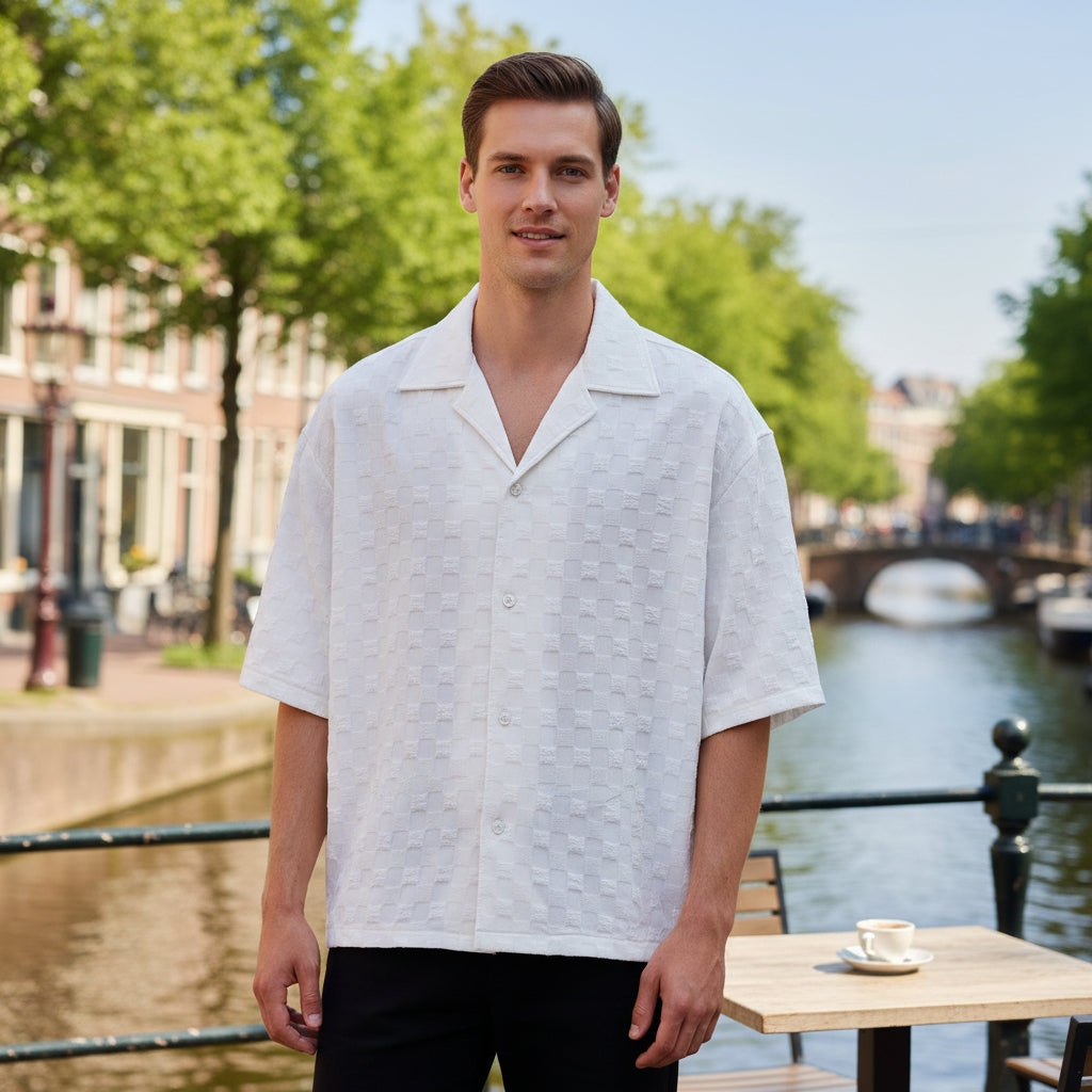 Basser - Heren Overhemd | Oversized Fit-Basser-Wit-S-Basser
