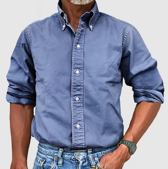 Basser - Heren Overhemd | Perfecte Pasvorm-Basser-Blauw-S-Basser