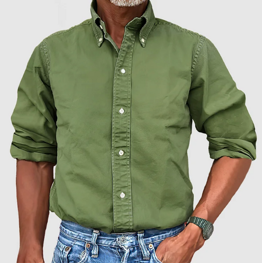 Basser - Heren Overhemd | Perfecte Pasvorm-Basser-Groen-S-Basser