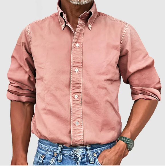 Basser - Heren Overhemd | Perfecte Pasvorm-Basser-Roze-S-Basser