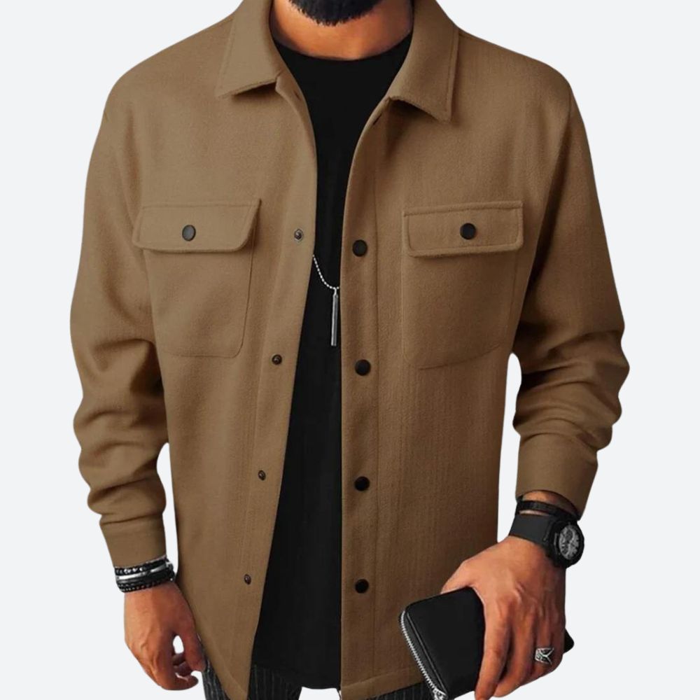 Basser - Heren Overhemd | Relaxed Fit-Basser-Bruin-S-Basser