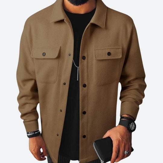 Basser - Heren Overhemd | Relaxed Fit-Basser-Bruin-S-Basser