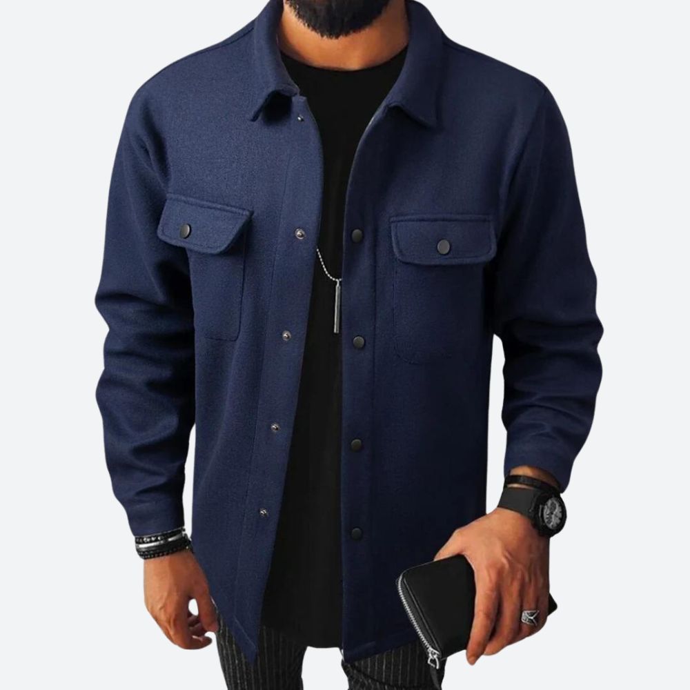 Basser - Heren Overhemd | Relaxed Fit-Basser-DonkerBlauw-S-Basser
