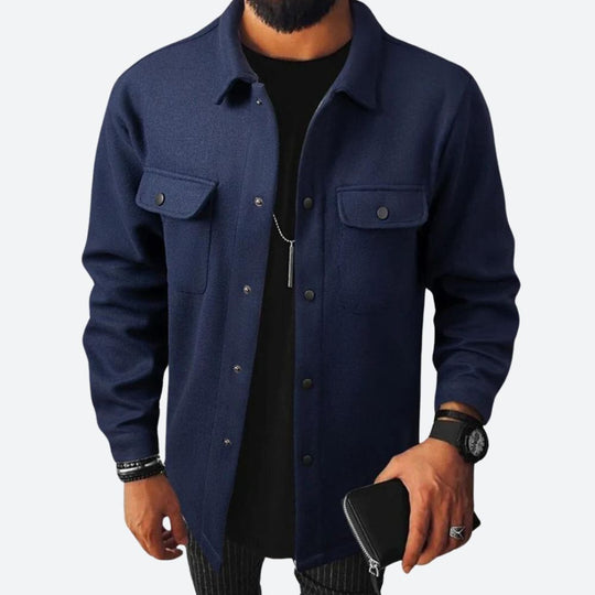 Basser - Heren Overhemd | Relaxed Fit-Basser-DonkerBlauw-S-Basser