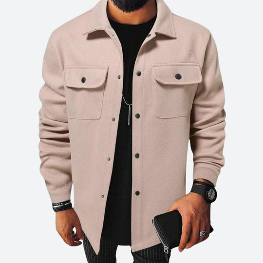 Basser - Heren Overhemd | Relaxed Fit-Basser-Donkerbeige-S-Basser