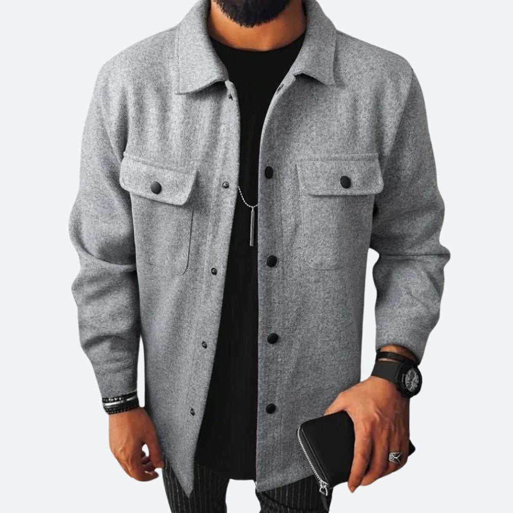 Basser - Heren Overhemd | Relaxed Fit-Basser-Grijs-S-Basser