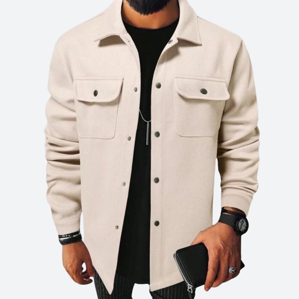 Basser - Heren Overhemd | Relaxed Fit-Basser-Hel Beige-S-Basser